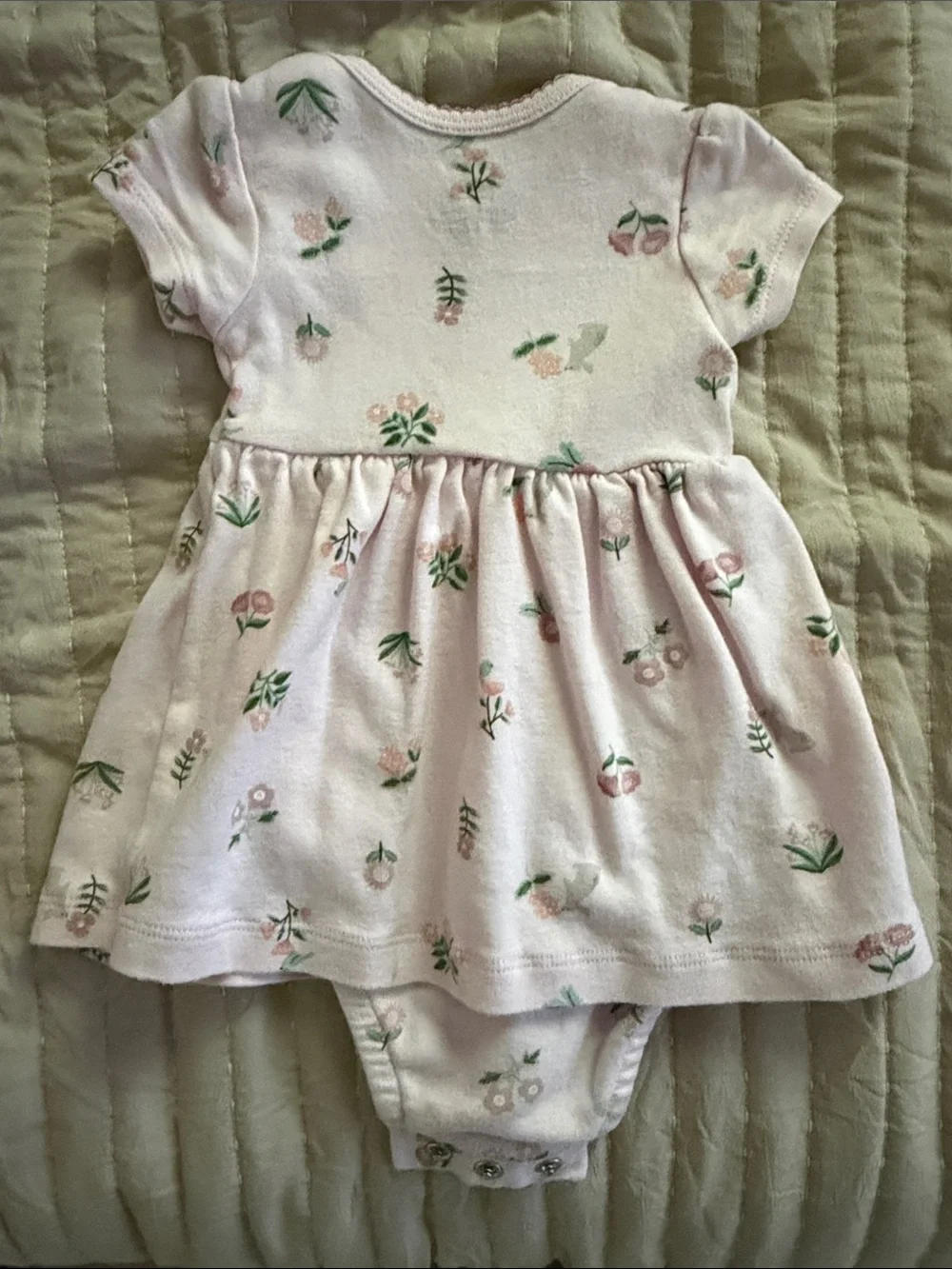 Carter's Pink Floral One-Piece Dress Bodysuit